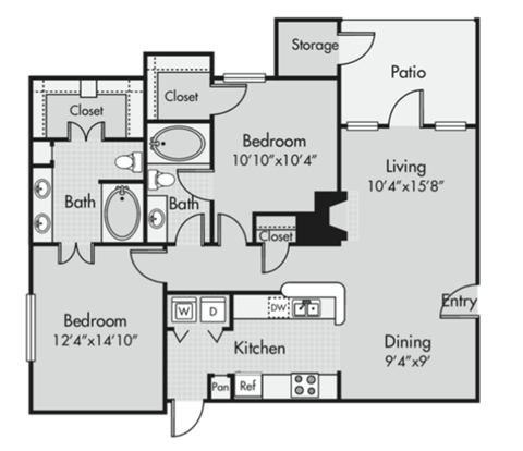 D4 Floor Plan at Stoneleigh on Spring Creek, Garland, 75044